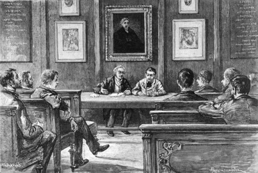 Eine Sprachunterrichtsklasse an der École Normale Supérieure in Paris, aus Nos Grandes Écoles von Louis Rousselet, Hachette, Paris, 1888